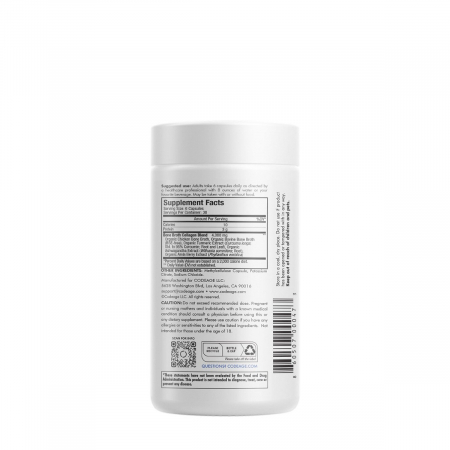 Codeage Bone Broth Collagen Peptides, Peptide Din Colagen De Tipul I, Ii & Iii Din Fiertura De Oase Cu Turmeric Si Ashwagandha, 180 Cps [1]