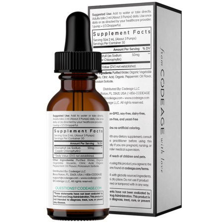 Codeage Chlorophyll Liquid Drops, Clorofila Lichida Cu Aroma De Menta, 60 Ml [2]