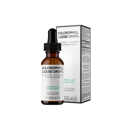 Suplimente alimentare - Codeage Chlorophyll Liquid Drops, Clorofila Lichida Cu Aroma De Menta, 60 Ml