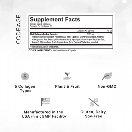 Codeage Hidrolyzed Multi Collagen, Colagen Hidrolizat, 90 Cps [7]