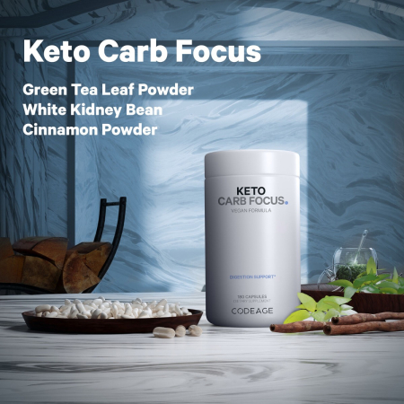 Codeage Keto Carb Focus, Formula Pentru Inhibarea Asimilarii De Carbohidrati, 180 Cps [4]