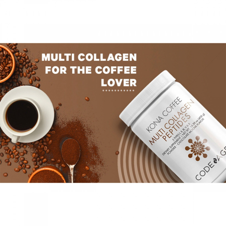 Codeage Kona Coffee Multi Collagen - 5 Types Collagen Peptides, Colagen Hidrolizat Din 5 Surse Sub Forma De Peptide Cu Cafea Kona Solubila, 408 G [3]