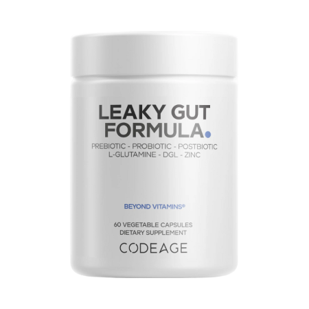 Afectiuni Frecvente - Codeage Leaky Gut Supplement - L-glutamine, Prebiotics, Probiotics, Postbiotic, Formula Avansata Pentru Sanatatea Intestinala, 60 Cps