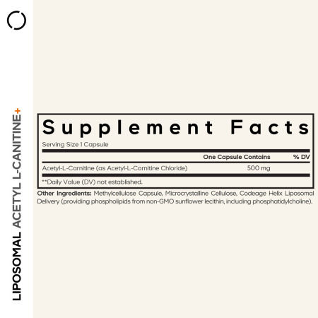 Codeage Liposomal Acetyl L-carnitine+, Formula Pentru Suport Cognitiv Si Vitalitate Zilnica, 90 Cps [10]