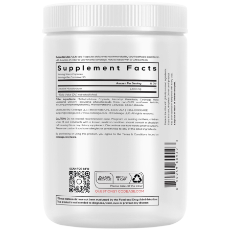 Codeage Liposomal Creatine Monohydrate, Creatina Monohidrata Lipozomala, 360 Cps [2]