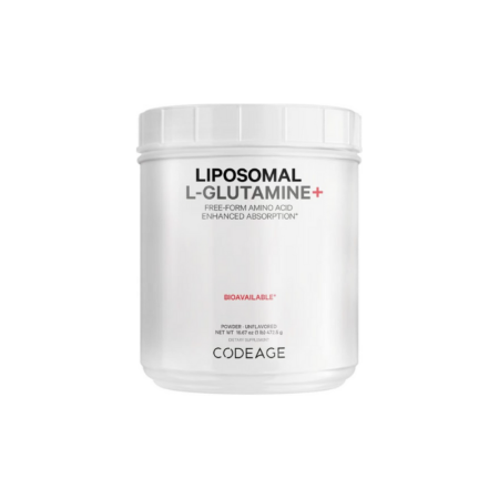 Suplimente alimentare - Codeage Liposomal L-glutamine Powder, L-glutamina Lipozomala Pentru Sustinerea Sanatatii Musculare Si Digestive, Fara Aroma, 472.5 G