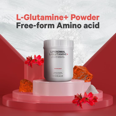 Codeage Liposomal L-glutamine Powder, L-glutamina Lipozomala Pentru Sustinerea Sanatatii Musculare Si Digestive, Fara Aroma, 472.5 G [4]