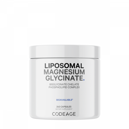 MAGNEZIU - gama completa - Codeage Liposomal Magnesium Glycinate, Magneziu Bisglicinat Lipozomal cu BioPerine® - Formula Avansata pentru Absorbtie Superioara, 240 cps