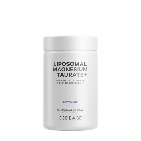 Capsule/comprimate/siropuri - Codeage Liposomal Magnesium Taurate+, Magneziu Taurat Cu Tehnologie Liposomala Pentru Sanatatea Inimii Si Sistemului Nervos, 120 Cps