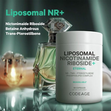 Codeage Liposomal Nicotinamide Riboside+, Nr+ Nicotinamida Lipozomala Ribozida + Tmg Si Pterostilben, 60 Cps [5]