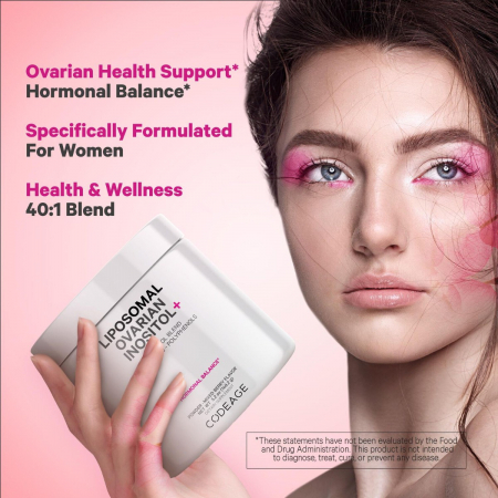 Codeage Liposomal Ovarian Inositol+ - Mixed Berry , Myo-Inozitol Ovarian cu Coenzima Q10 cu Aroma de Fructe de Padure, 148.2 g [1]