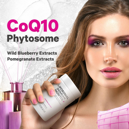 Codeage Liposomal Ovarian Inositol+, Myo-Inozitol Ovarian cu Coenzima Q10, 120 cps [3]