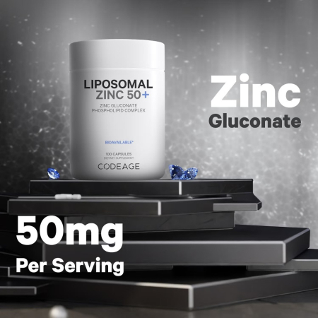 Codeage Liposomal Zinc 50+, Zinc Lipozomal 50+ Complex De Fosfolipide, 100 Cps [4]