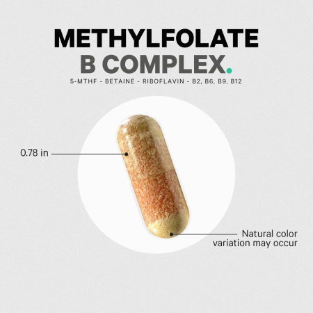 Codeage Methylfolate B Complex, Forma Bioactiva B Complex Pentru Energie, Metabolism Si Sanatate Celulara, 120 Cps [8]