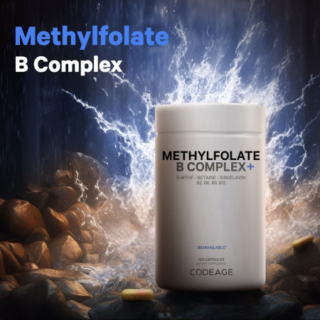 Codeage Methylfolate B Complex, Forma Bioactiva B Complex Pentru Energie, Metabolism Si Sanatate Celulara, 120 Cps [5]