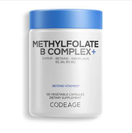 Afectiuni Frecvente - Codeage Methylfolate B Complex, Forma Bioactiva B Complex Pentru Energie, Metabolism Si Sanatate Celulara, 120 Cps