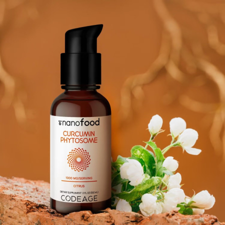Codeage Nano Food Turmeric Phytosome, Turmeric Fitosom 1000 Mg Cu Aroma De Citrice, 59.2 Ml [6]