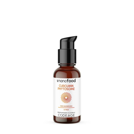Suplimente alimentare - Codeage Nano Food Turmeric Phytosome, Turmeric Fitosom 1000 Mg Cu Aroma De Citrice, 59.2 Ml