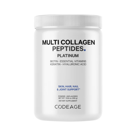 Afectiuni Frecvente - Codeage Platinum Multi Collagen Peptides, Peptide De Colagen Cu Biotina, Keratina Si Acid Hialuronic, 323 G