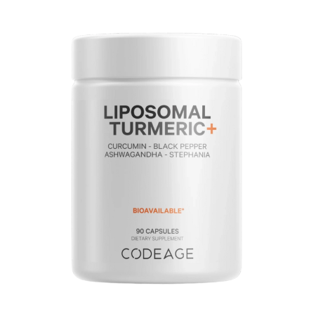 Articulații - Codeage Turmeric Lipozomal Fermentat + Piper Negru, Curcumin Si Ghimbir, 90 Cps