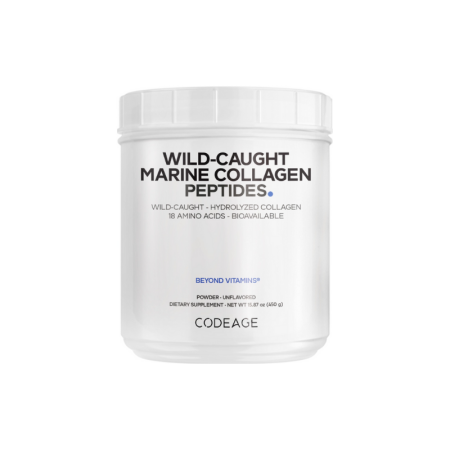 Suplimente alimentare - Codeage Wild-caught Marine Hydrolyzed Collagen Peptides Powder Type I And Iii, Colagen Marin Din Pesti Salbatici Tip I Si Iii, 450 G
