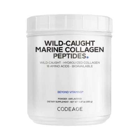 Afectiuni Frecvente - Codeage Wild-caught Marine Hydrolyzed Collagen Peptides Powder Type I And Iii, Colagen Marin Din Pesti Salbatici Tip I Si Iii, 450 G