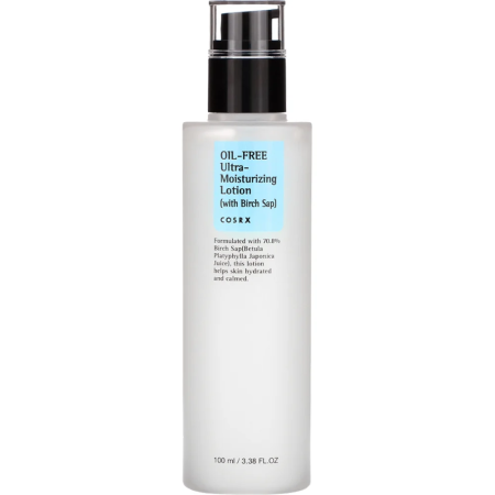 COSRX - COSRX Oil-Free Ultra-Moisturizing Lotion with Birch Sap, 100 ml - Loțiune cu 70% Sevă de Mesteacăn pentru hidratare și calmarea pielii