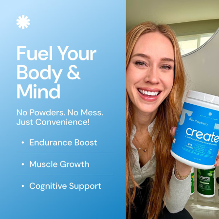 Create Wellness Creatine Monohydrate Gummies, Creatina Monohidrata Cu Aroma De Blue Raspberry, 45 Jeleuri [4]