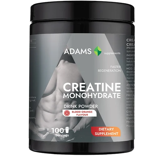 Suplimente alimentare - Creatina monohidrata (portocala rosie), 450gr, Adams