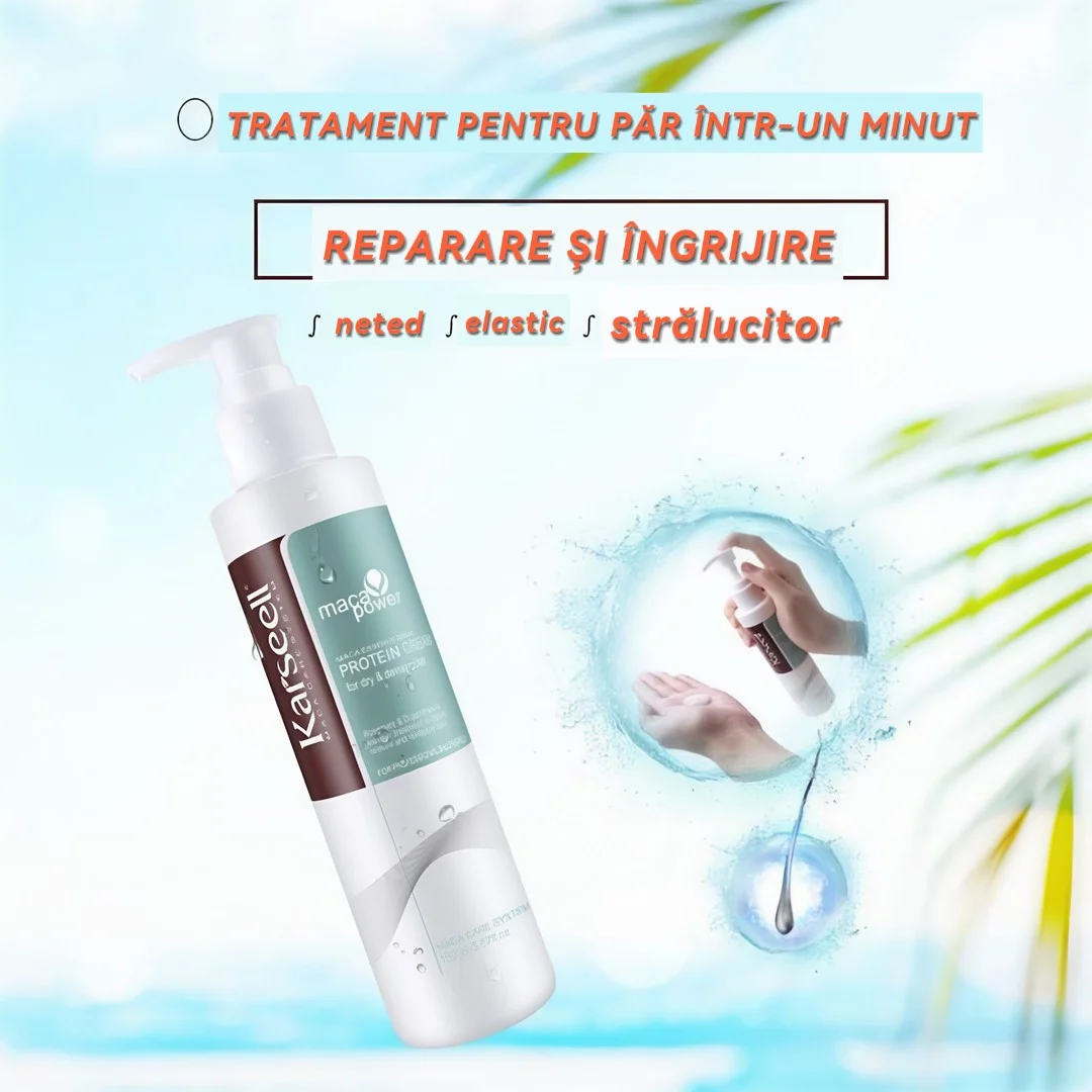 Cremă Leave-In de Păr Karseell cu Proteine ( Tratament pentru Reconstrucție și Hidratare Intensă) * 200 ml [4]
