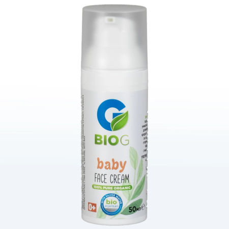 Cosmetice - Cremă Naturală pentru Față Bebeluși BIO G BABY 50 ml - cu Apă cu Argint, Unt de Cacao, Gălbenele și Ceară de Albine
