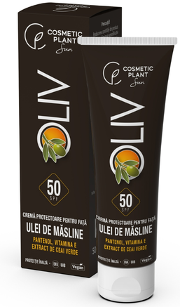 Cosmetice - Cremă protectoare pentru față cu ulei de măsline SPF 50 Oliv, 50 ml, Cosmetic Plant - protecție UVA/UVB și hidratare