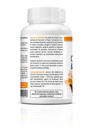 Curcumin & Piperine, 60 cps(inflamatii in corp, artrite, coxartroza,artroze) [1]