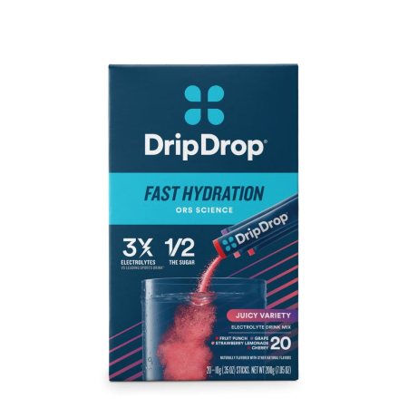 Suplimente alimentare - Dripdrop Electrolyte Drink Mix Juicy Variety, Electroliti Cu Diferite Arome, 200 G