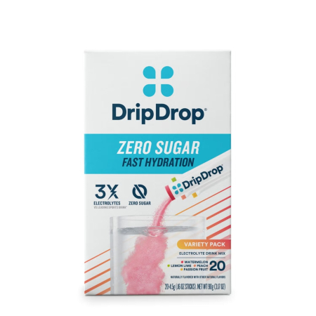 Suplimente alimentare - Dripdrop Electrolyte Drink Mix Variety,  Electroliti Fara Zahar Cu Diferite Arome, 90 G