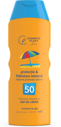 Cosmetice - Emulsie de plajă rezistentă la apă cu ulei de cătină SPF 50, 200 ml, Cosmetic Plant - protecție UVA/UVB ridicată