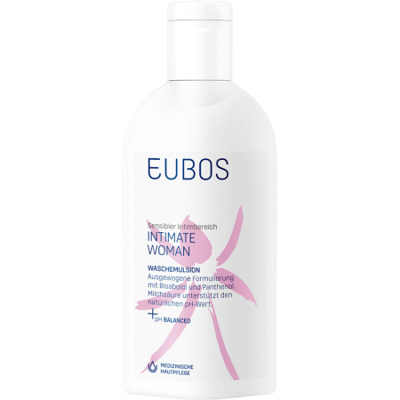Igienă intimă - EUBOS Intimate Woman Washing Emulsion – Emulsie pentru igiena intimă cu acid lactic, pantenol și bisabolol