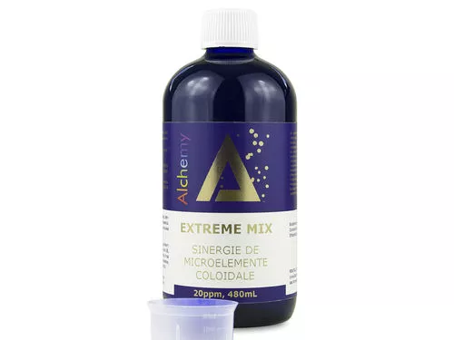 Sportivi/Culturism - Extreme Mix, sinergie de aur, zinc si cupru coloidal 20ppm (tonic masculin, imunomodulator, regulator cardiac, regenerator al tesutului conjunctiv si oaselor)