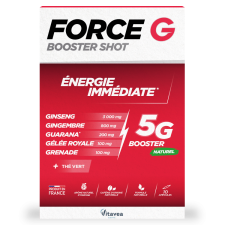 Vitaveea si Densmare 20% - Force G Booster Shot, energie imediată, 10 fiole, 100 ml