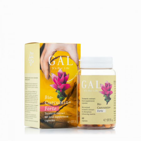 Suplimente alimentare - Curcumina BIO + Forte, efect puternic antiinflamator, GAL   60 cps