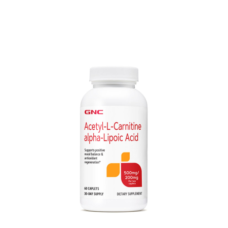 Afectiuni Frecvente - Gnc Acetyl-l-carnitine Alpha-lipoic Acid, Ala Acetil L-carnitina 500 Mg Si Acid Alfa Lipoic 200 Mg, 60 Tb