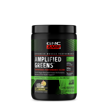 Suplimente alimentare - Gnc Amp Amplified Greens Superfoods Performance Blend, Ameste De Super Alimente Verzi Cu Aroma De Limonada Racoritoare, 282.6 G