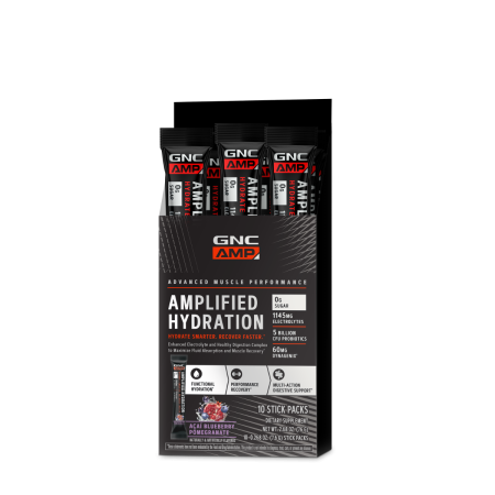  Gnc Amp Amplified Hydration, Electroliti Cu Aroma De Acai, Afine Si Rodie, 7.51 G [1]