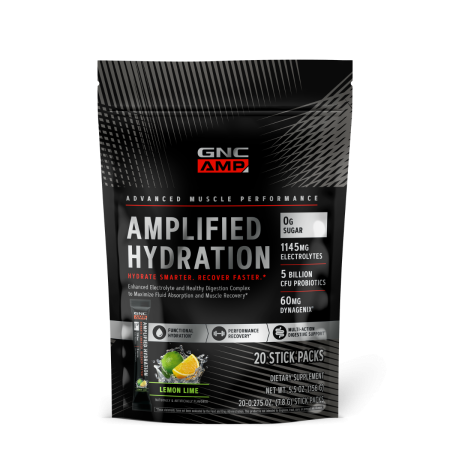 Afectiuni Frecvente - Gnc Amp Amplified Hydration, Electroliti Cu Aroma De Lamaie Si Lime, 20 De Plicuri, 156 G