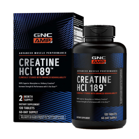 Suplimente alimentare - Gnc Amp Creatine Hcl 189, Creatina Hidroclorid Cu Administrare Si Absorbtie Rapida, 120 Tb