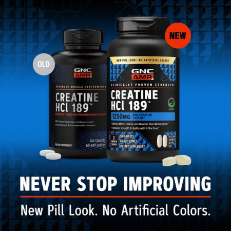 Gnc Amp Creatine Hcl 189, Creatina Hidroclorid Cu Administrare Si Absorbtie Rapida, 120 Tb [3]