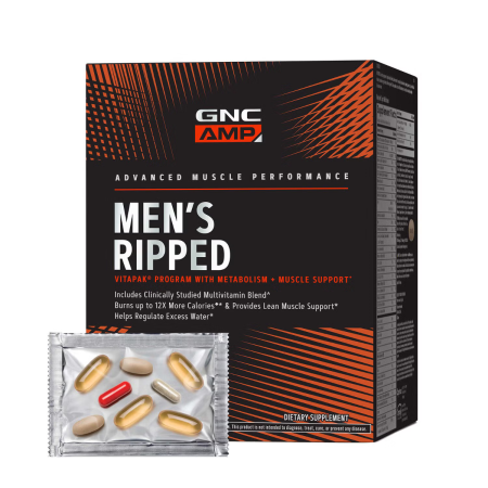 Suplimente alimentare - Gnc Amp Men's Ripped Vitapak Program Complex De Multivitamine Pentru Barbati, 30 Pachetele