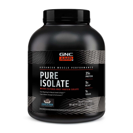 Suplimente alimentare - Gnc Amp Pure Isolate, Proteina Izolata Din Zer, Cu Aroma De Biscuiti Cu Crema, 2345 G