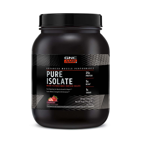 Suplimente alimentare - Gnc Amp Pure Isolate, Proteina Izolata Din Zer, Cu Aroma De Capsuni, 882 G