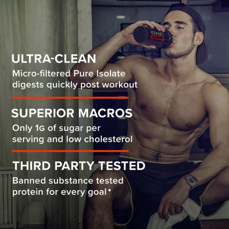 Gnc Amp Pure Isolate, Proteina Izolata Din Zer, Cu Aroma De Ciocolata Si Unt De Arahide, 896 G [5]